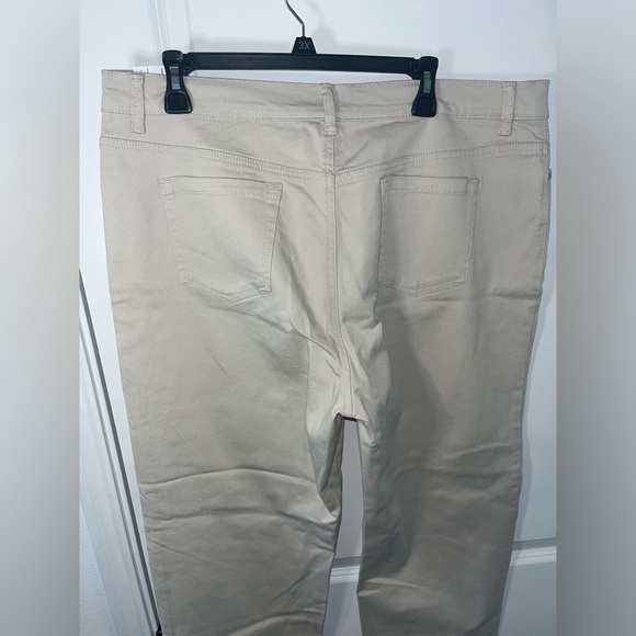 Gloria Vanderbilt Cotton Spandex Amanda Khaki Light Tan Logo Pockets Pants Sz 18 - Picture 6 of 12